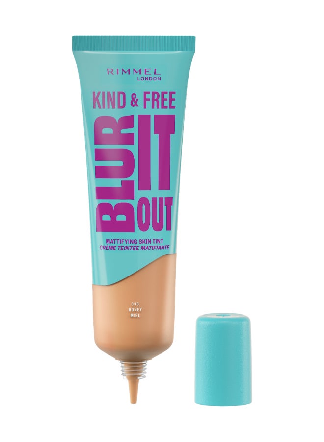 RIMMEL LONDON Kind And Free Blur It Out Mattifying Skin Tint - 350 - Golden Honey, 30Ml - Image 1