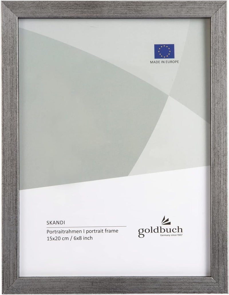 goldbuch Skandi Picture Frame, 15 x 20 cm, Single Frame Made of Real Wood, Portrait Frame for Standing, Wooden Frame with Wall Mount, Photo Frame, Silver Frame - Image 1