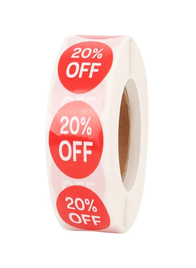 Muka 500 PCS 0.75 Inch Percent Off Stickers Waterproof Permanent Self-Adhesive Discount Stickers/Red - Image 1