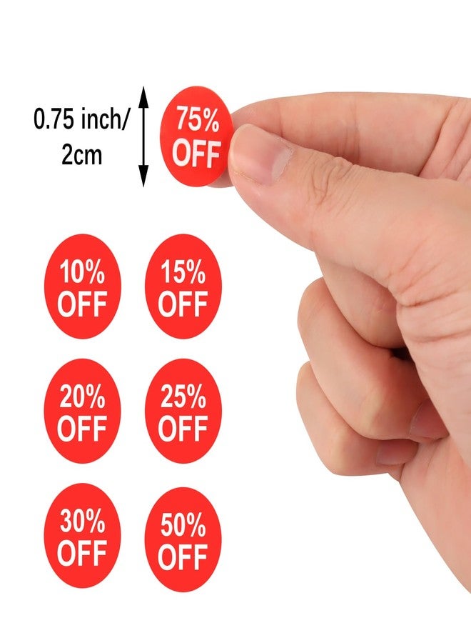 Muka 500 PCS 0.75 Inch Percent Off Stickers Waterproof Permanent Self-Adhesive Discount Stickers/Red - Image 4