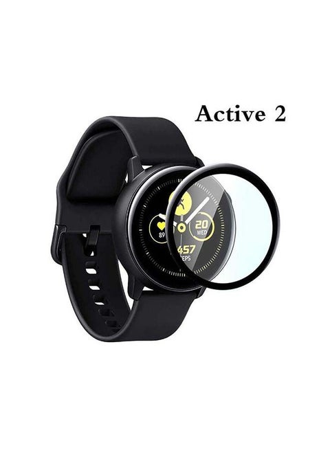 Full Coverage Curved Screen Protector For Samsung Watch Active2 44mm BLACK/CLEAR