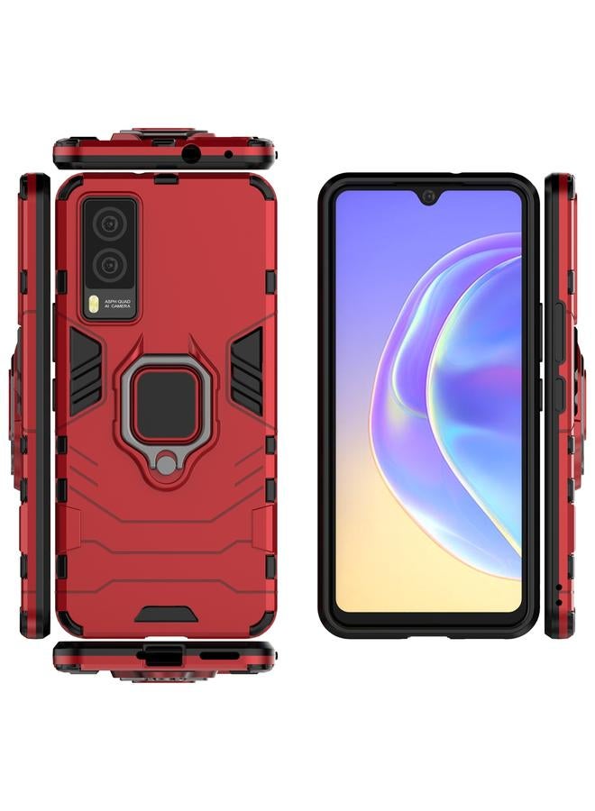 erorex Case For vivo V21e 5G PC + TPU Shockproof Protective Case with Magnetic Ring Holder - Image 2