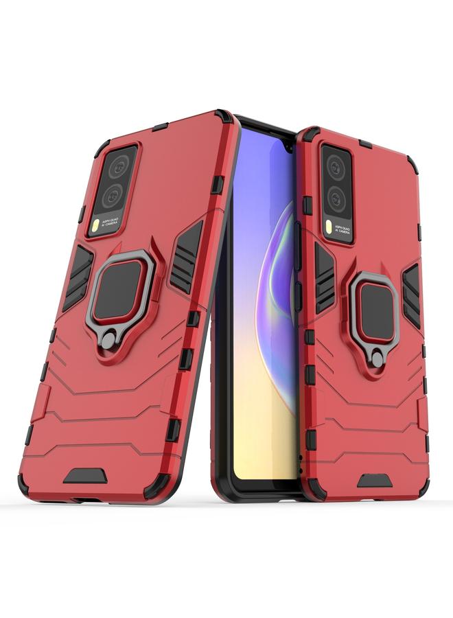 erorex Case For vivo V21e 5G PC + TPU Shockproof Protective Case with Magnetic Ring Holder - Image 1