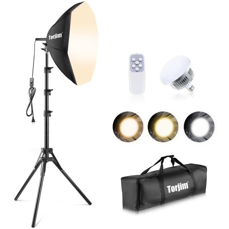 Torjim Softbox Photography Lighting Kit, 20'' x 20'' Professional Softbox Lighting Kit with 85W 3000-7500K LED Bulbs, Studio Lights for Photography/Video Recording/Live Streaming - Image 1