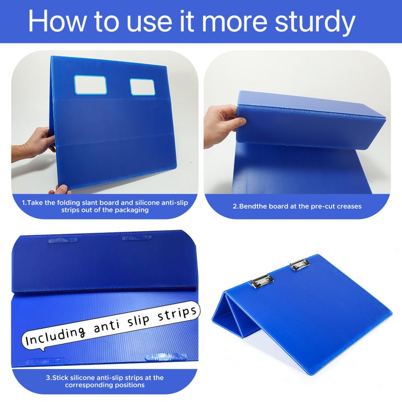 Farrdun 2pcs Slant Board for Writing 16 x 12 Inch Sloped Surface Clipboard 20°Tilted Writing Board to Improve Handwriting Legibility for Writing Reading Drawing - Image 2