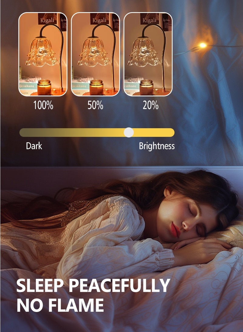 بيروي مجموعة شموع معطرة، تحتوي على 1 مصباح إذابة الشمع، 1 شمعة معطرة، 1 لمبة، مصباح عطري كلاسيكي لإذابة الشمع، إضاءة معطرة قابلة للتعتيم بدون لهب، مناسبة لغرفة النوم، ديكور غرفة المعيشة، المكتب، إلخ. - Image 4