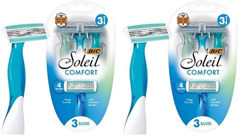 BIC Soleil Comfort 4Blade Disposable Razors for Women Sensitive Skin Razor for a Smooth and Close Shave 3 Piece Razor Set Pack of 2