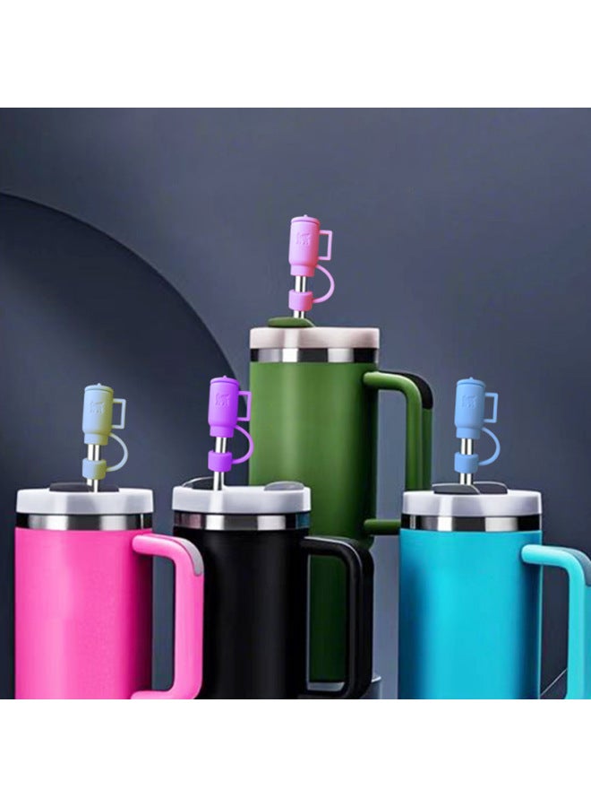 Food Grade Silicone Straw Cap Flower Bottle Cap Shape Silicone Straw Plug 10mm Straw Dust Cap Dust Plug-Color:Kettle Dark Green - Image 4