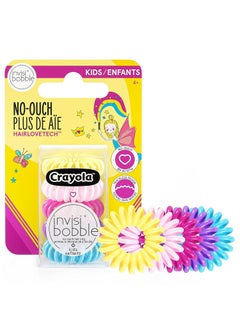 invisibobble invisibobble Kids Spiral Hair Ring - 5 Pack, Crayola Edition- No-Ouch Coil Hair Ties with Strong Grip- Hair Accessories for Girls Toddlers and Kids 
