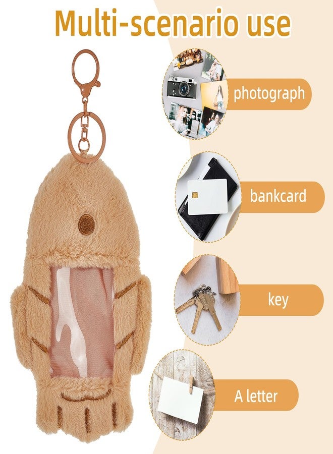 NICENEEDED Plush Photocard Holder Fish Waffle Snack Soft Plush Photocard Holder Cover Protective Case Card Sleeve Pendant Display Keychain for Bus Card Credit - Image 5