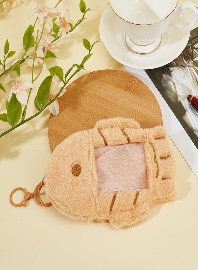 NICENEEDED Plush Photocard Holder Fish Waffle Snack Soft Plush Photocard Holder Cover Protective Case Card Sleeve Pendant Display Keychain for Bus Card Credit - Image 4