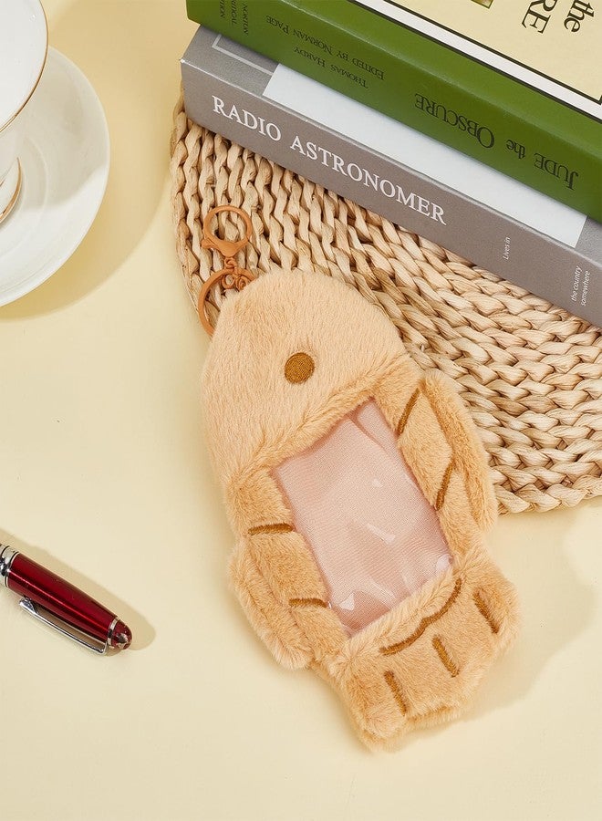 NICENEEDED Plush Photocard Holder Fish Waffle Snack Soft Plush Photocard Holder Cover Protective Case Card Sleeve Pendant Display Keychain for Bus Card Credit - Image 3