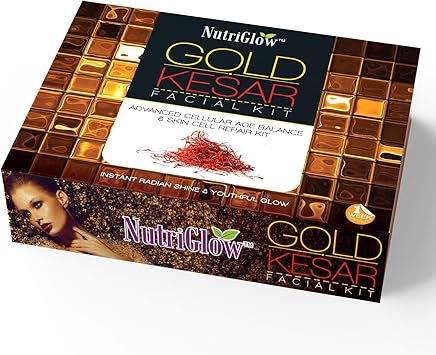 NUTRIGLOW طقم وجه نوتريغلو جولد كيسار للنساء 6 قطع للعناية بالبشرة مجموعة تنظيف البشرة تمنع الشيخوخة 250 جرام 10 مل - Image 1