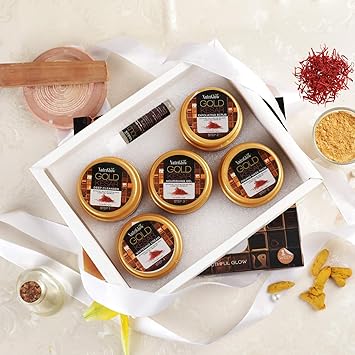 NUTRIGLOW طقم وجه نوتريغلو جولد كيسار للنساء 6 قطع للعناية بالبشرة مجموعة تنظيف البشرة تمنع الشيخوخة 250 جرام 10 مل - Image 2