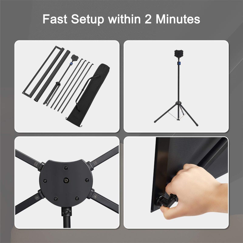 excelimage Projector Screen with Stand, 100 Inch Outdoor Projection Screen 16:9 and Tripod Stand, Portable Projector Screen, 1.2 Gain, Lightweight and Compact, Easy Setup, Idea for Home Cinema, Backyard Party. - Image 5