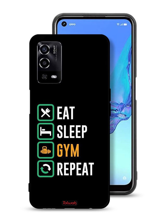 Tolwak Oppo A55 4G Protective Case Cover Eat Sleep Gym Repeat - Image 1