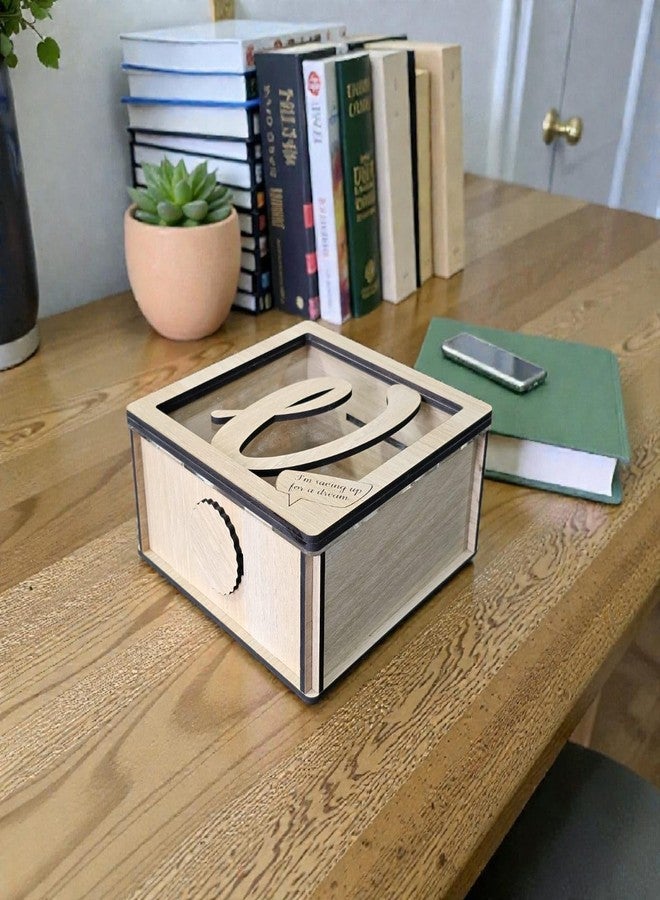 LACUM® Letter Piggy Bank - Custom Wooden Money Bank for Kids & Adults - Sunmica Coated Engineering Wood with Transparent Acrylic Front - Unique Gifts (Letter V) - Image 4