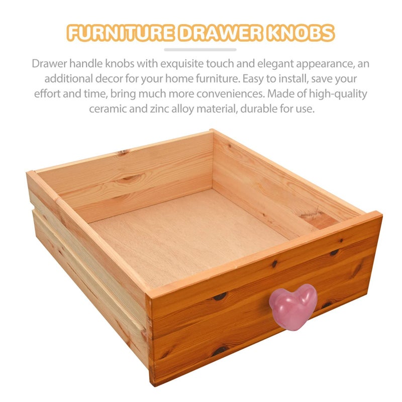 Pink Ceramic Heart Drawer Pull Handles 10pcs 4x4x3cm Cabinet Knobs for Kitchen Furniture - Image 5