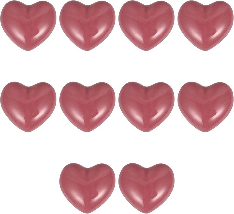 Pink Ceramic Heart Drawer Pull Handles 10pcs 4x4x3cm Cabinet Knobs for Kitchen Furniture - Image 1