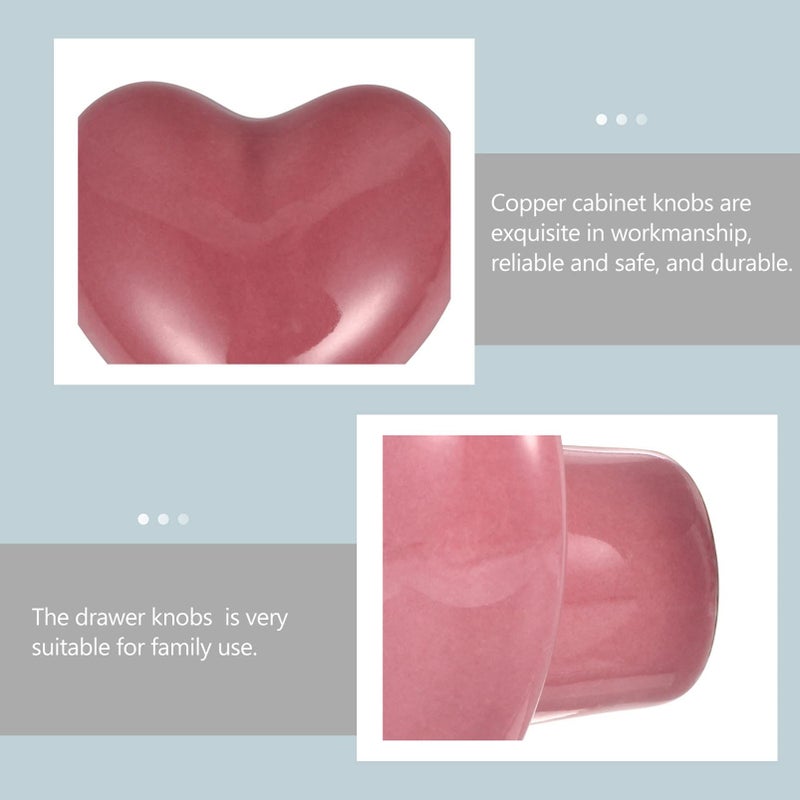 Pink Ceramic Heart Drawer Pull Handles 10pcs 4x4x3cm Cabinet Knobs for Kitchen Furniture - Image 4
