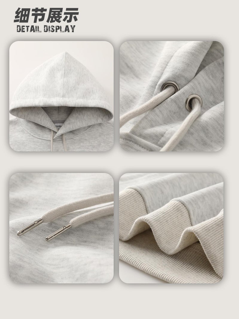 Heavy 330G7A Antibacterial Imitation Cotton Hooded Sweater Men'S Solid Color Simple All-Match Men'S And Women'S Hoodie - Image 5