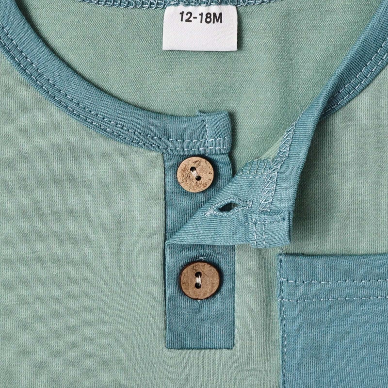 FOCUTEBB Boy Clothes 2 Years Old Toddler Boy Clothes Baby Boys Summer Outfits Sleeveless Patchwork Shirt Tops Shorts Set Summer Boys Set Clothes Set Green 2-3T/100cm - Image 5