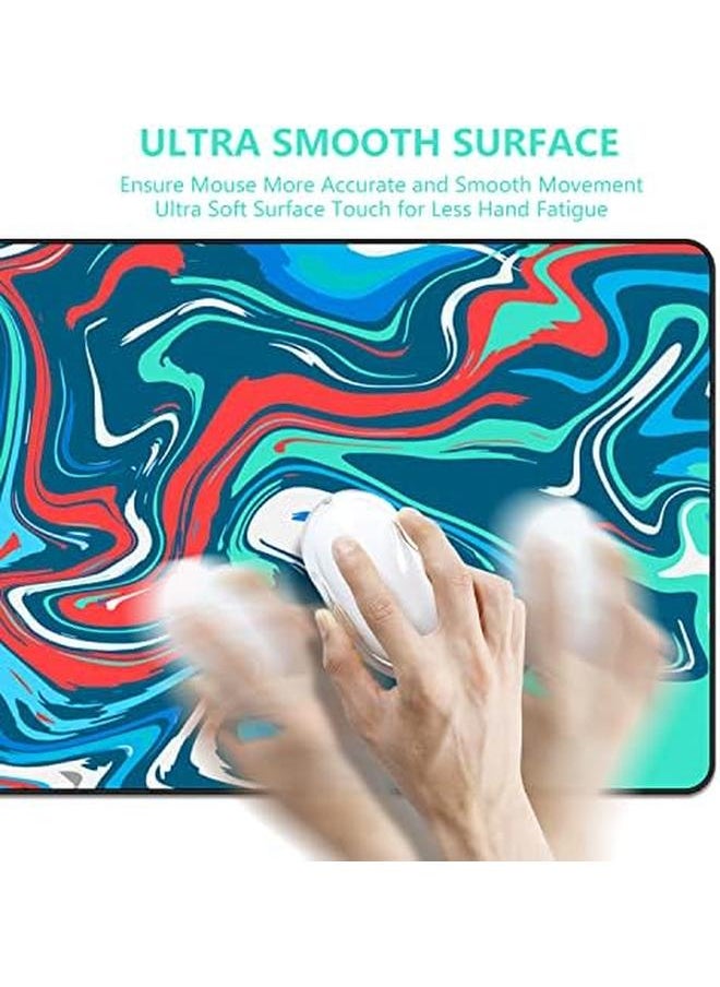 erorex - 【5 Colors 3 Sizes】 3Mm Thickness Fluid Pattern Gaming Mouse Pad Extended Big Mouse Pad Large Desk Pad Long Computer Keyboard Mouse Mat Mousepad Office Desk Accessories Gifts 39.5" L*16.8" W - Image 1