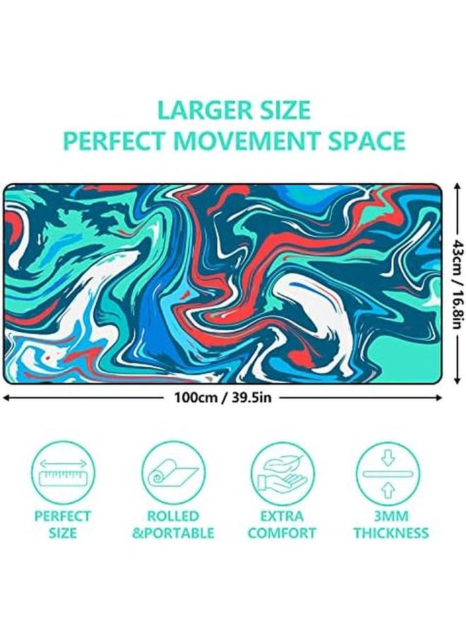 erorex - 【5 Colors 3 Sizes】 3Mm Thickness Fluid Pattern Gaming Mouse Pad Extended Big Mouse Pad Large Desk Pad Long Computer Keyboard Mouse Mat Mousepad Office Desk Accessories Gifts 39.5" L*16.8" W - Image 1