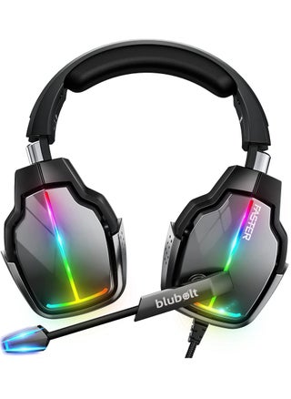 Wired Gaming Headphone with Microphone - Over Ear Headphones 7.1 mm Surround Sound, Deep Bass Gaming Headset with Active Noise Cancellation, Lightweight with RGB Lights - For Mobile, PS4, PS5, Xbox One, and PC - pzsku/Z3C6FBB911500F4B7831DZ/45/_/1713187261/1b6ab7ec-fa2d-4659-9a67-136a6887fc12