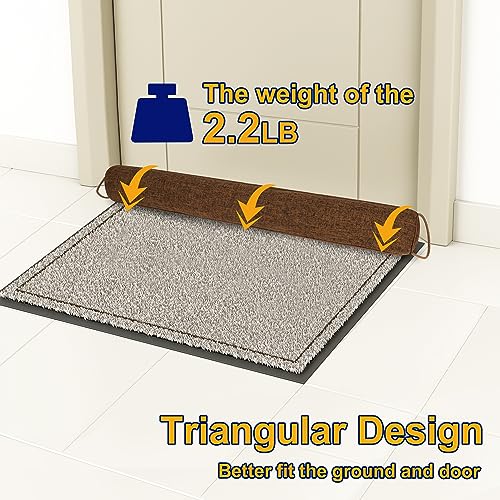 NABOWAN 32" Weighted Under Door Draft Stopper -Triangular Door Draft Blocker with Hook Loops for Easy Install, Save Energy, Home Room Essentials - Image 4