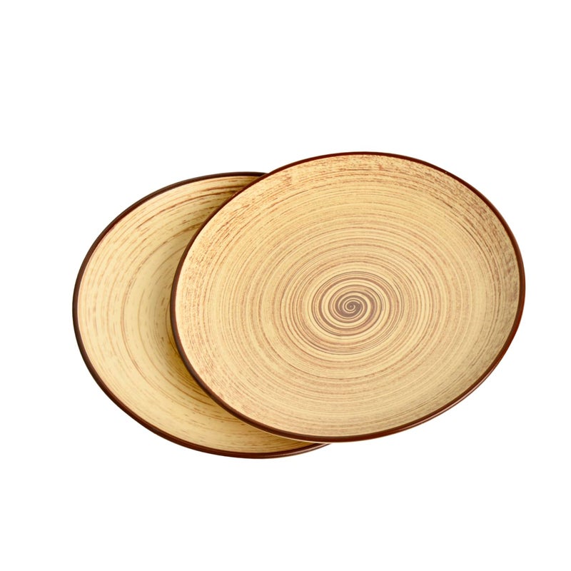 StyleMyWay Hand Glazed Earthy Swirl Ceramic Quarter Plates (7 inches, Set of 2, Brown) | Dishwasher Safe Small Side Plates | Microwave Safe Snack Plates for Party - Image 4