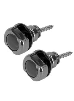 Thoraya Guitar Strap Lock Set End Button Peg Acoustic Electric Guitars Bass Replacement Accessories Black  - Image 1