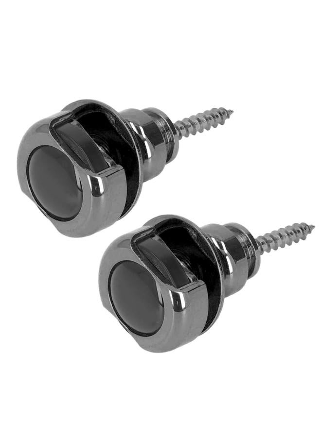 Guitar Strap Lock Set End Button Peg Acoustic Electric Guitars Bass Replacement Accessories Black