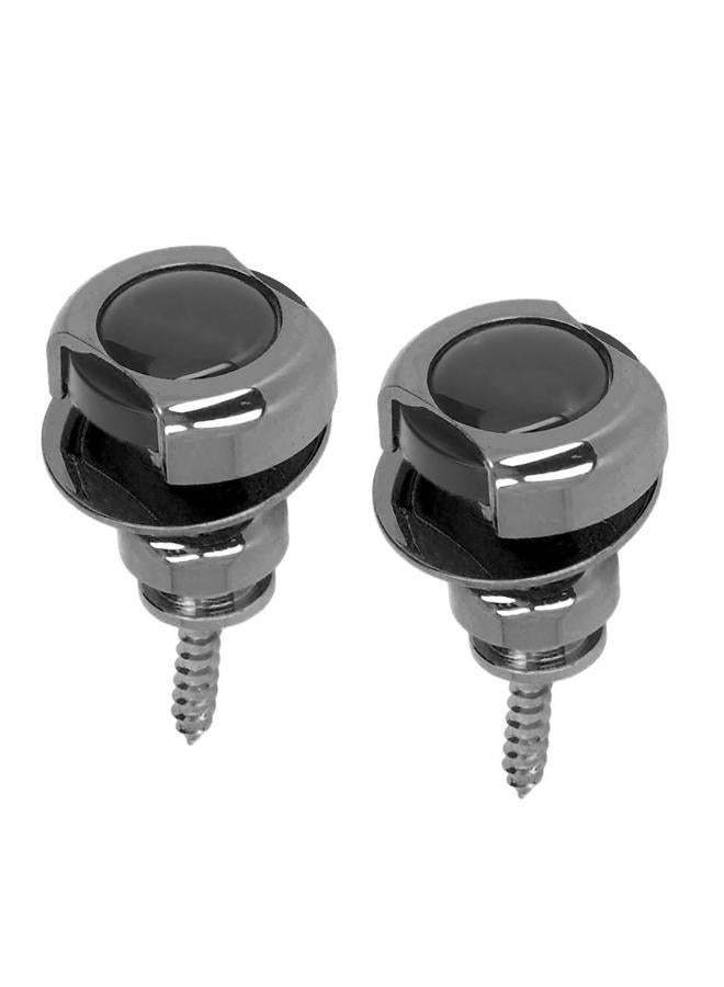 Guitar Strap Lock Set End Button Peg Acoustic Electric Guitars Bass Replacement Accessories Black