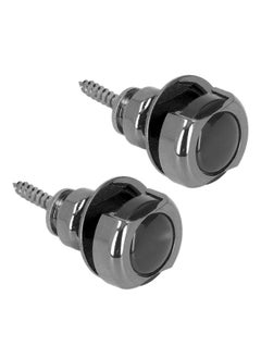 Thoraya Guitar Strap Lock Set End Button Peg Acoustic Electric Guitars Bass Replacement Accessories Black  - Image 2