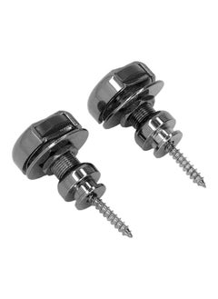 Thoraya Guitar Strap Lock Set End Button Peg Acoustic Electric Guitars Bass Replacement Accessories Black  - Image 4