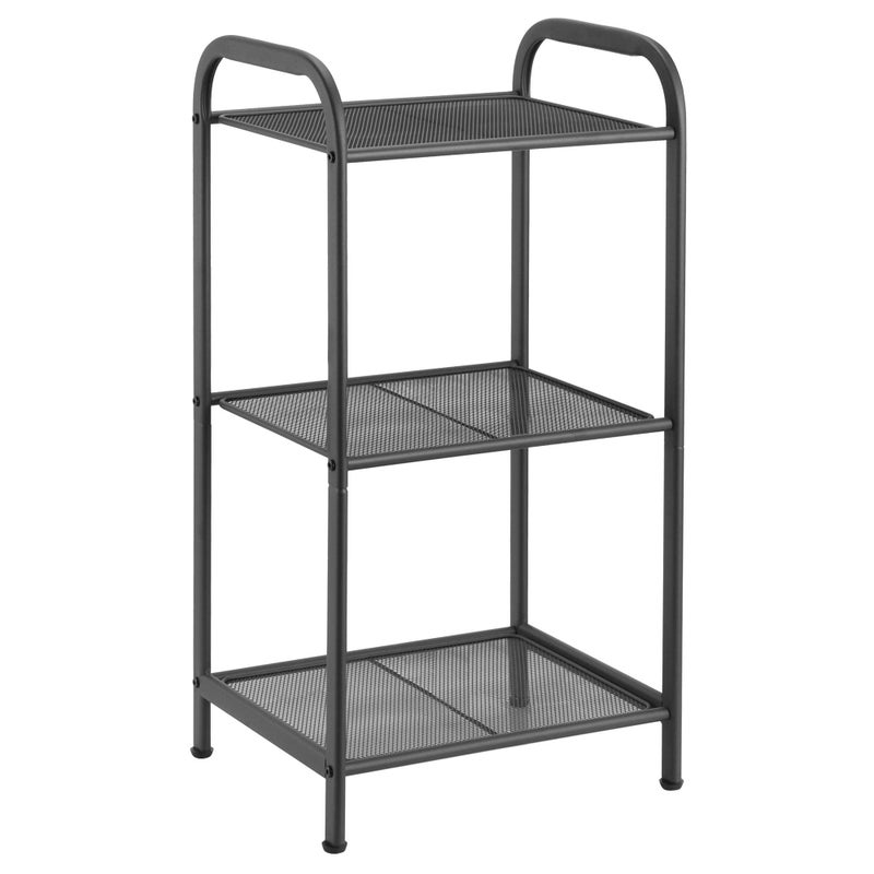 MAX Houser Storage Rack with ShelfIndustrial Style Extendable Plant Stand Standing Shelf Units for Kitchen Bathroom OfficeLiving Room Balcony Kitchen Charcoal Gray 3 Tier
