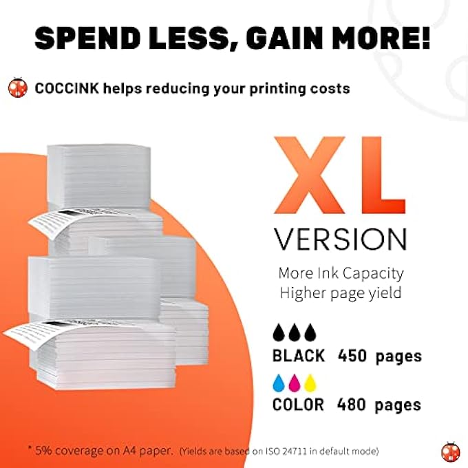 PG-40 XL CL-41 XL FOR CANON 40 41 REMANUFACTURED PRINTER CARTRIDGES REPLACEMENT FOR PIXMA MP150 MP160 MP470 MX300 IP1200 IP1600 IP1800 IP1900 IP2200 IP2500 IP2500 IP2600 PRINTER (1 BLACK, 1 - Image 3