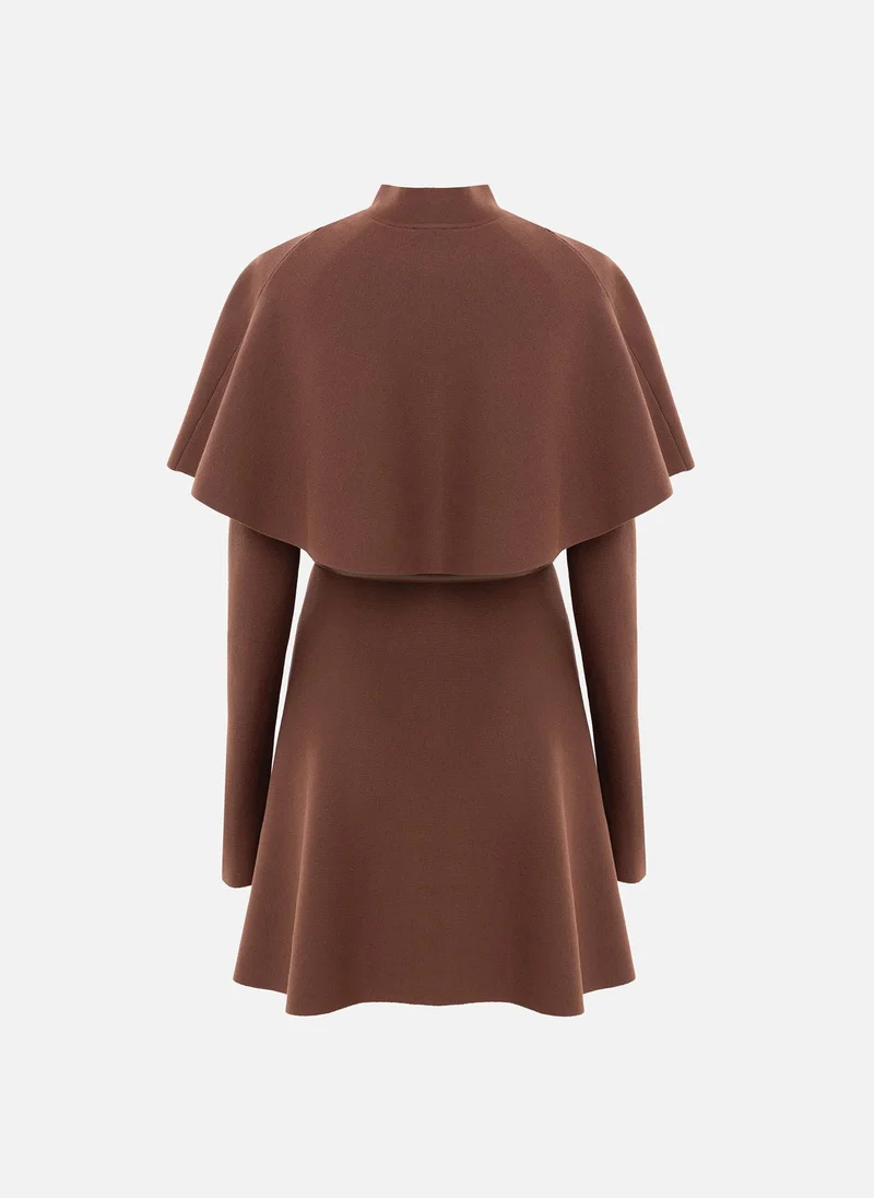 Lichi  Mini dress with a cape and matching belt for Women | Best Price UAE