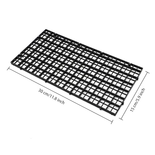 ALEGI 24 Pcs Aquarium Fish Tank Divider Plastic Egg Crate Aquarium Filter Bottom Tray Grid Isolation Board Partition Net Pane Separator S 24pcs Black - Image 3