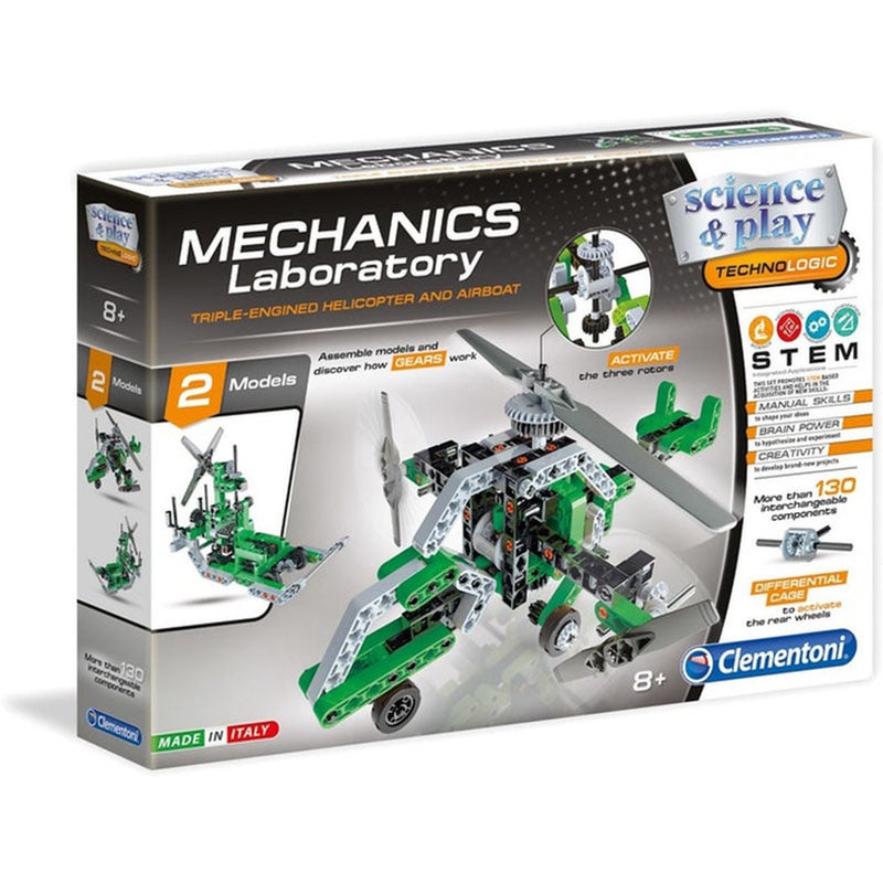 Clementoni - Mechanics Laboratory Helicopter & Airboat 130 Pieces - 75032 - Image 1