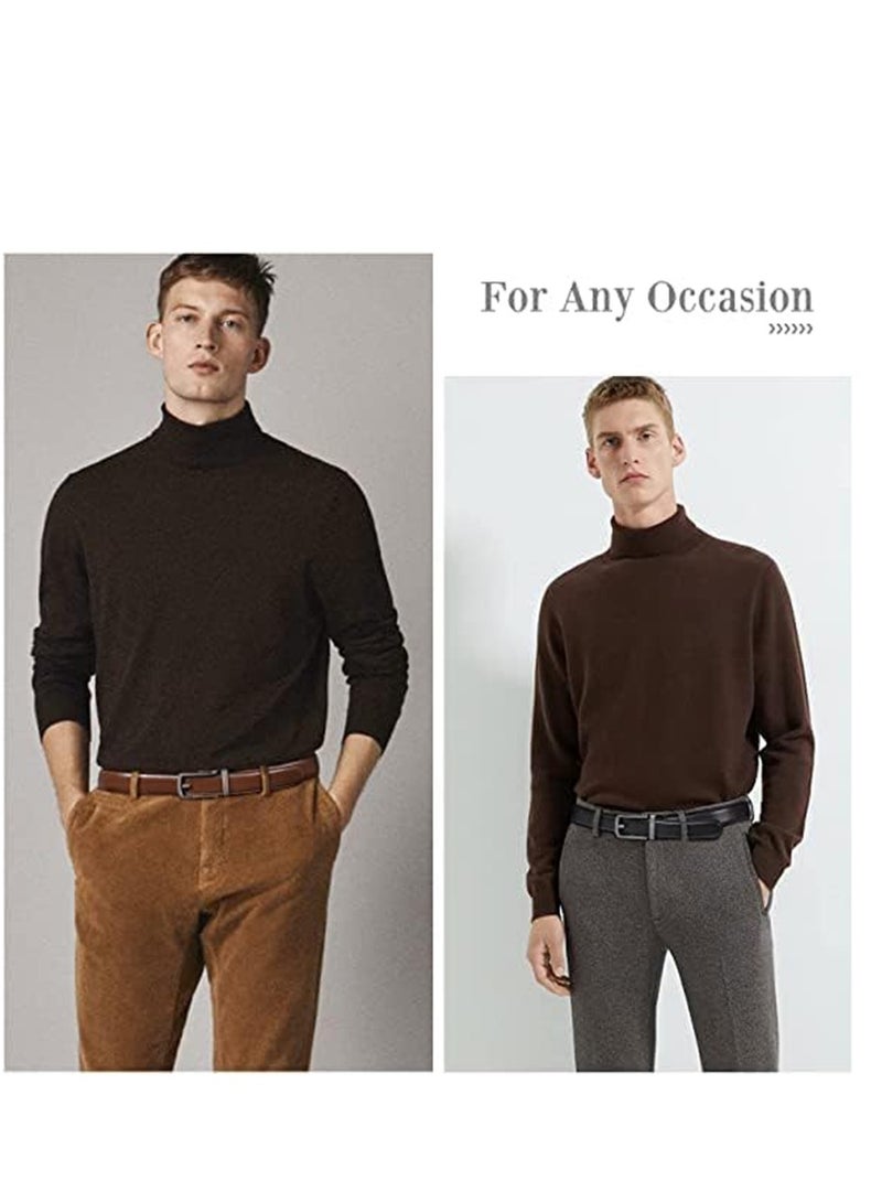 2 Pack Belt Men, 3cm Leather Ratchet Dress Belt for Men Dress Pants Oxfords, Perfect Fit Waist Size 60-120 cm with Automatic Buckle - Image 2