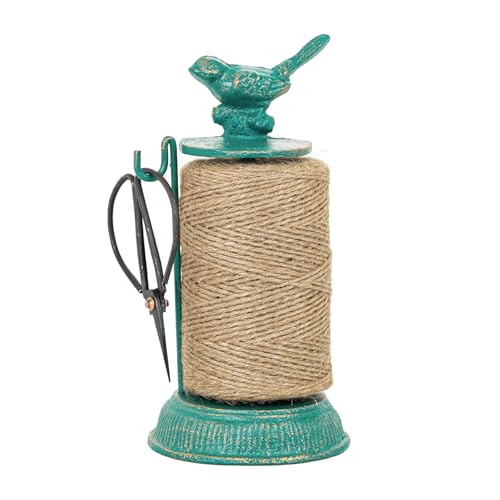 Sungmor Cast Iron Garden Twine Holder Set  1300ft Natural Jute Twine String  Rope Rack  Scissors  Decorative  Practical Home Arts Crafts Tools for Picture Display Gift Wrapping Packing Gardening