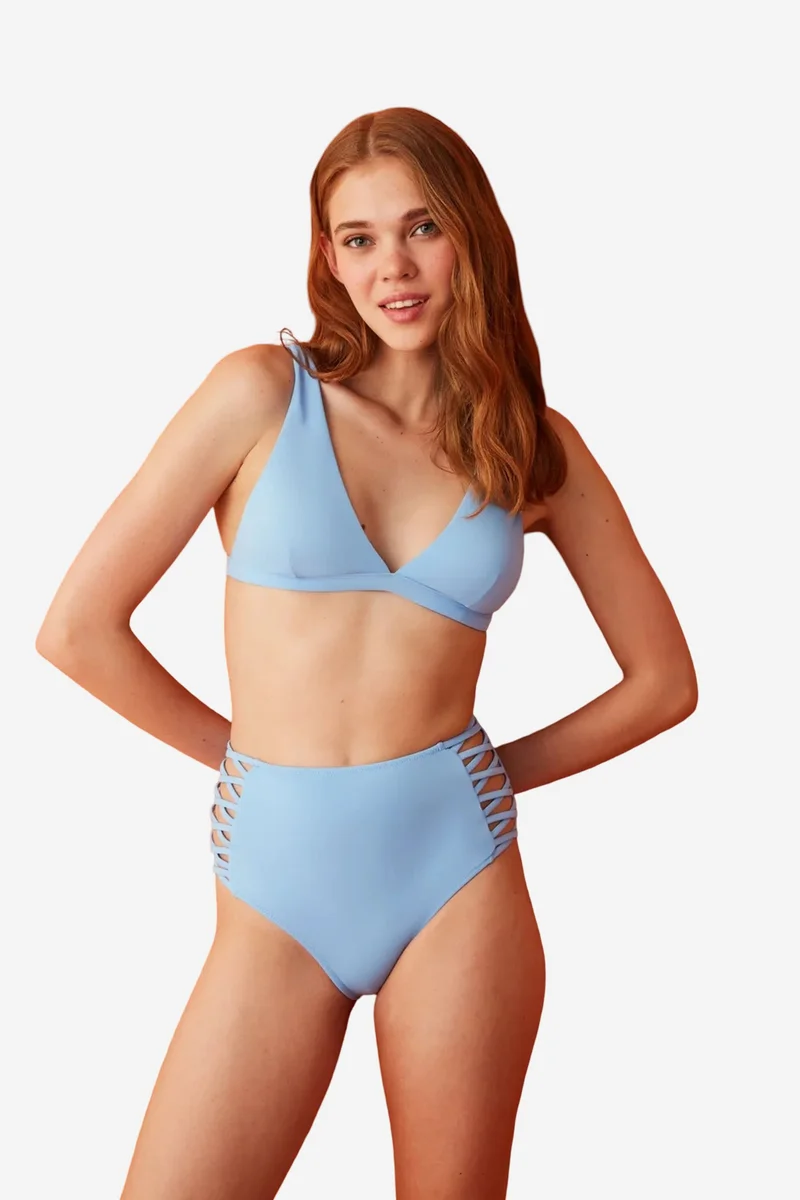 بنتي PENTI Basic High-Waist Bikini Bottom With Side Tie Detail