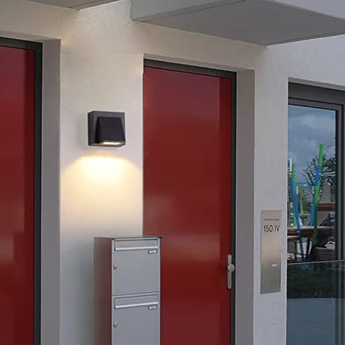 Groeien (Pack of 2) 5 Watt Exterior Wall Mounted Step Up Down Light Fixture Lamp (2)(Aluminium) - Image 3