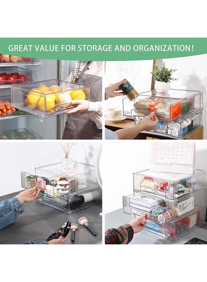 Peachjoy Refrigerator Drawers - Stackable Fridge Organizer Bins Pull Out Drawers, Clear Fruit Storage Containers for Fridge Drawer Organizer, Great for Refrigerator Organizers and Storage  - Image 5