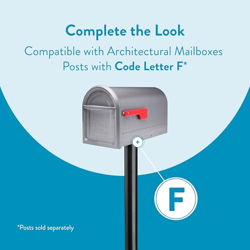 Architectural Mailboxes Mapleton™ Heavy Duty Steel Metal Post Mounted Mail Box for Outside, Graphite, Large Curbside Mailbox with Magnetic Latch - Image 5