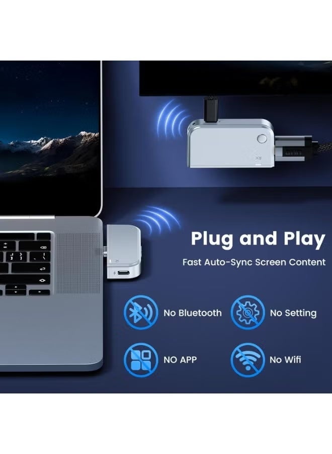 C-BONG Type-C Wireless HDMI Transmitter and Receiver, 50M, Pixel-Perfect, No Network Need Input 1080P@60Hz Output, Plug&Play AV Transmitter for Phone/Tablet/Laptop/PC to Monitor/Projector/Meeting/Teaching - Image 5