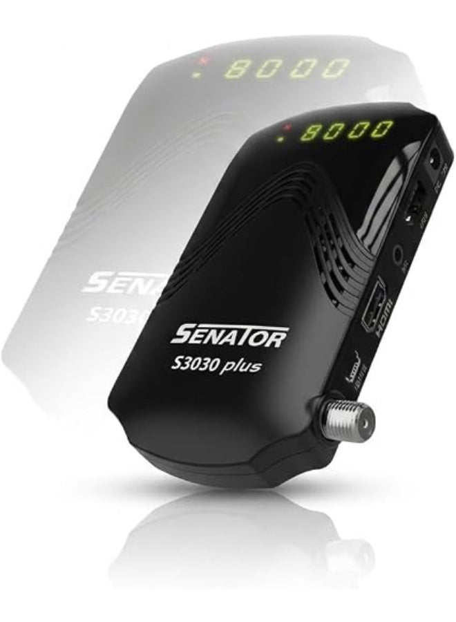 SENATOR Receiver S3030 FHD 1080p Satellite Receiver, Built-in Wi-Fi, 1GB RAM, USB and HDMI Ports, Black - Image 1