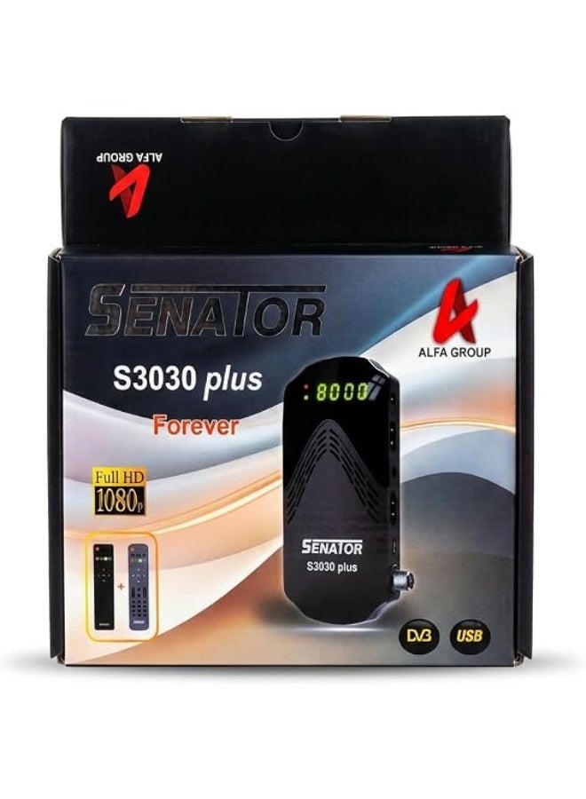 SENATOR Receiver S3030 FHD 1080p Satellite Receiver, Built-in Wi-Fi, 1GB RAM, USB and HDMI Ports, Black - Image 2